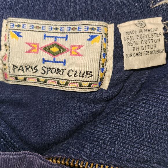 Vintage Paris Sports Club Pullover Sweater with Embroidered Detail, SmallF - Picture 10 of 11
